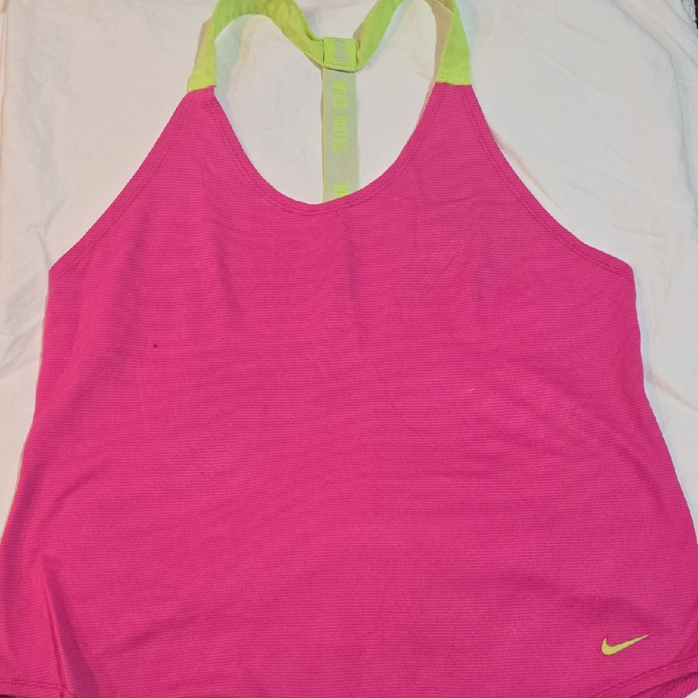 Nike Bright Pink Tank with Lime Accents
